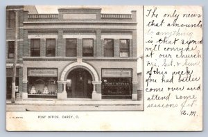 JH6/ Carey Ohio Postcard c1910 U.S. Post Office Building Store 194