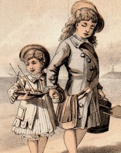 1880s Shedd's Little Mandrake Pills Quack Medicine Girls Beach Toy Boat P185