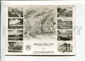 3116387 Principality of LIECHTENSTEIN Map collage Vintage RPPC