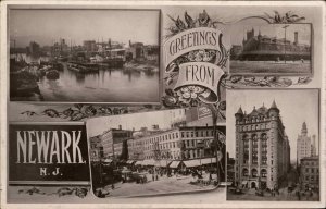 Newark NJ New Jersey Multi View c1910 Real Photo Postcard