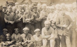 Ship Crew on Unidentified Perhaps Indian WW1 Military Ship Old Postcard