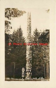 AK, Sitka, Alaska, RPPC, Community Totem Pole, Claire, Photo
