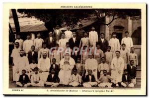 -Carte Indies Postale Ancienne native Seminar - Mission Salesian India India