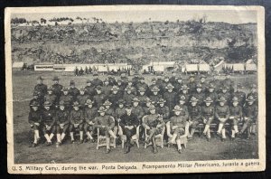 Mint USA Real Picture Postcard US Military Camp During War Ponta Delgada