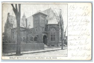 1907 Wesley Methodist Episcopal Church Salem Boston Massachusetts MA Postcard