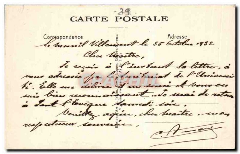 Old Postcard Roche d & # 39Oetre Panoramic view