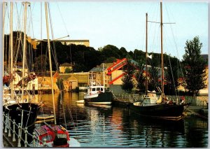 The Wharf Truro Cornwall England Boats Ships Buildings Scenic View Postcard