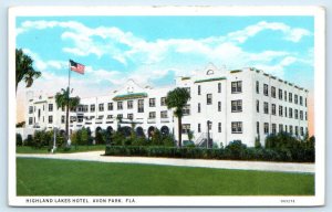 AVON PARK, Florida FL ~ Roadside HIGHLAND LAKES HOTEL c1930s  Postcard