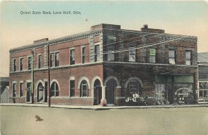 c1910 Lone Wolf Oklahoma Orient State Bank occupation Postcard 25-12069