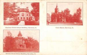 Ravenna Ohio Historic Bldg Multiview Antique Postcard K92804