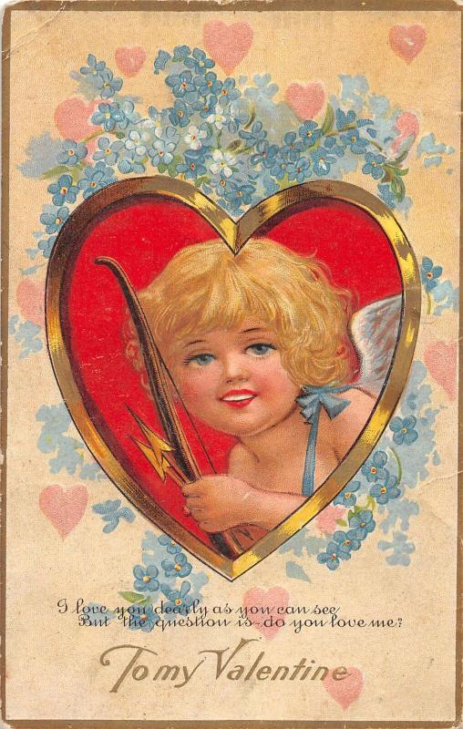 F31/ Valentine's Day Love Holiday Postcard c1910 Heart Cupid Nash 3