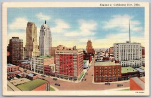 Oklahoma City Oklahoma 1940s Postcard Skyline Aerial View