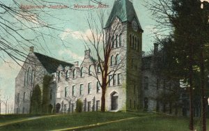 Vintage Postcard 1910's Polytecnical Institute Building Worcester Massachusetts