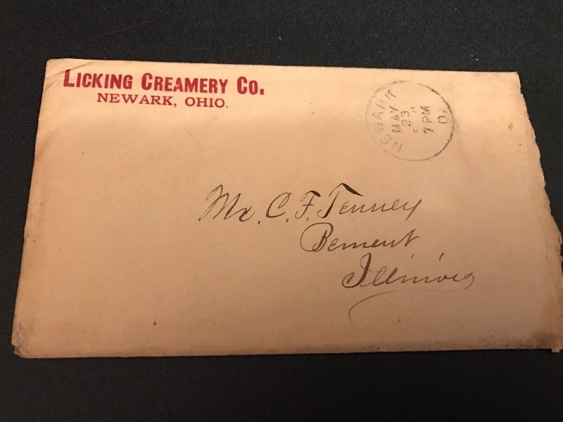 Orig 1888 The Licking Creamery Co. Newark OH  Letterhead Correspondence 5 Pages