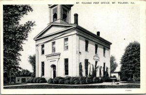 Vtg 1920's Mt Pulaski Post Office Building Mt Pulaski Illinois IL Postcard