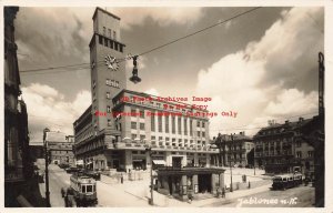 Czech Republic, Jablonee, RPPC, Street Scene, Trolley, Photo