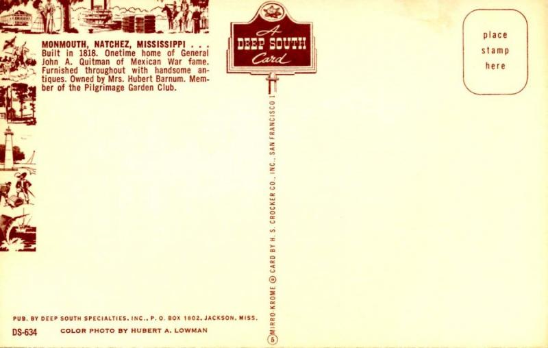 MS - Natchez. Monmouth