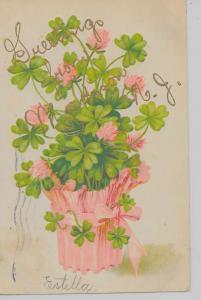 Madison New Jersey Greetings From flowers 4-leaf clovers antique pc Z19904