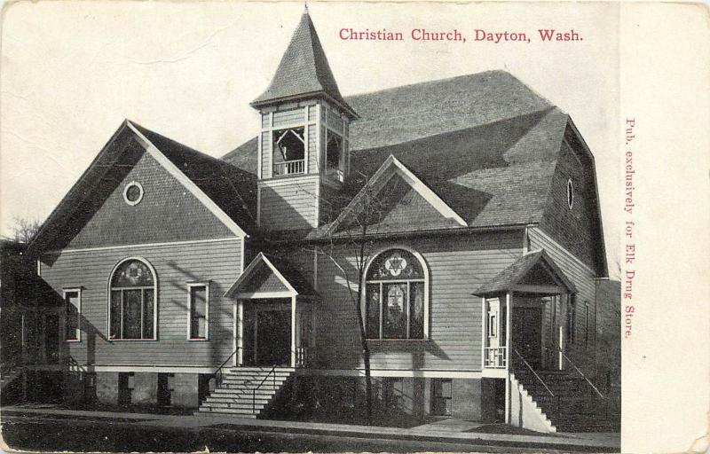 c1907 Printed Postcard;Christian Church, Dayton WA Columbia County, Posted