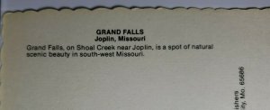 Vintage Postcard Grand Falls Joplin Missouri Shoal Creek 1977 unposted die cut