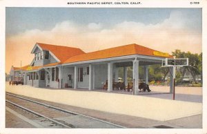 Colton California Southern Pacific Depot Train Station Vintage Postcard AA43005