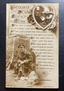 Mint Australia Postcard RPPC WWI Australian Troops Thoughts Of The Dear