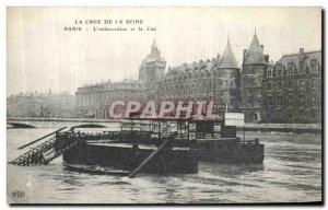 Old Postcard Crue De La Seine Paris L Embarcadere and Cite