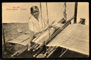 Ceylon Cloth Weaver Ethnic Vintage Postcard early 1900 FRESH