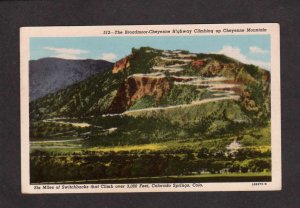 CO Cheyenne Broadmoor Mountain Highway Switchbacks Colorado Springs Postcard