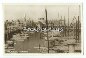 tq1033 - Looking across the Yachts in the Yacht Basin, at Lowestoft - postcard