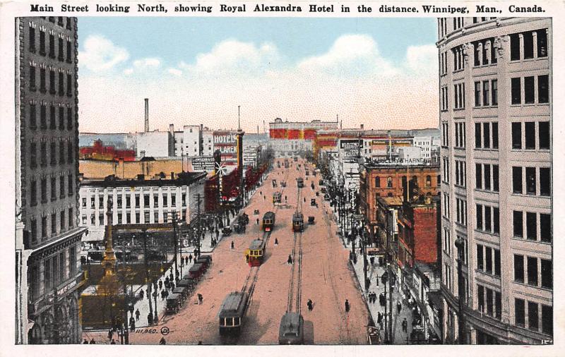 Main Street, Winnipeg, Manitoba, Canada, Early Postcard, Unused