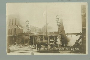 Ridgway PENNSYLVANIA RPPC 1910 FIRE RUINS DISASTER nr St. Marys Kane DuBois