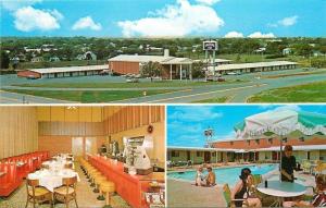 Abilene Texas~Colonial Inn~Homes Behind~Cafe Interior~Cigar Box Counter~1960s