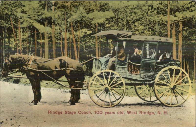 West Rindge NH Stage Coach c1910 Postcard