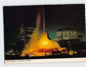 M-111570 Night Skyline Buckingham Fountain Chicago Illinois