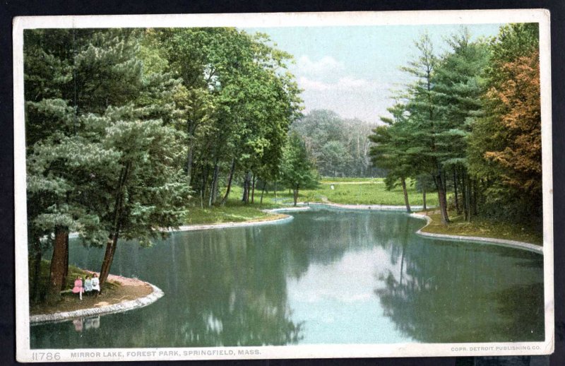 Massachusetts SPRINGFIELD Mirror Lake, Forest Park by Detroit Publishing Co ~ WB