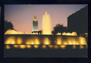 Austin, Texas/TX Postcard, Tower & Fountain, University Of Texas At Night