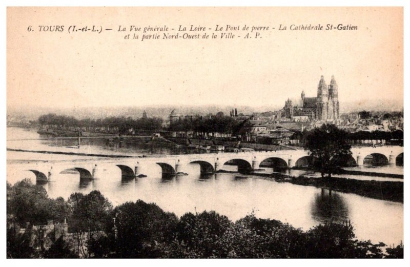 France  Tours ,  La Vue Generale La Loire, Le Pont de Pierre