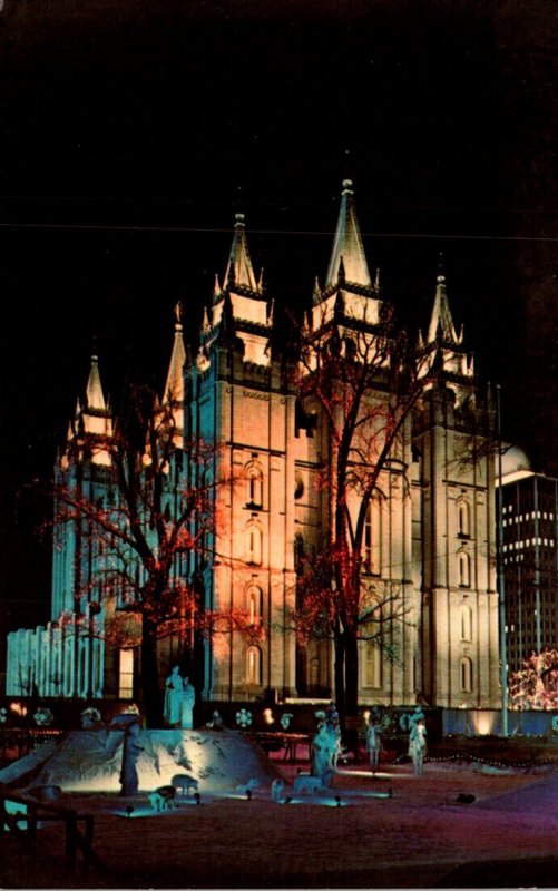 Utah Salt Lake City Christmas Time On Temple Square