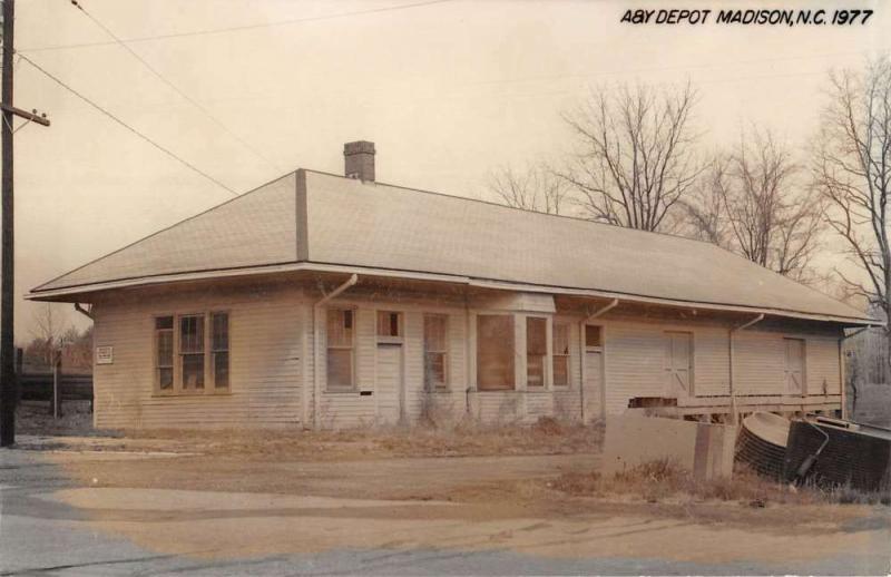 Madison North Carolina AY Railroad Depot Real Photo Vintage Postcard K105825