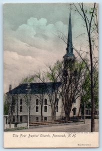 c1905 Penacook New Hampshire NH Vintage Postcard First Baptist Church Building
