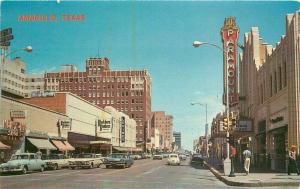 Amarillo Texas Autos Paramount theater Marquee Postcard Baxter Lane 1041