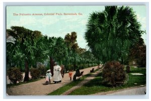 c1910s The Palmetto Avenue, Colonial Park, Savannah, GA. Postcard F117E