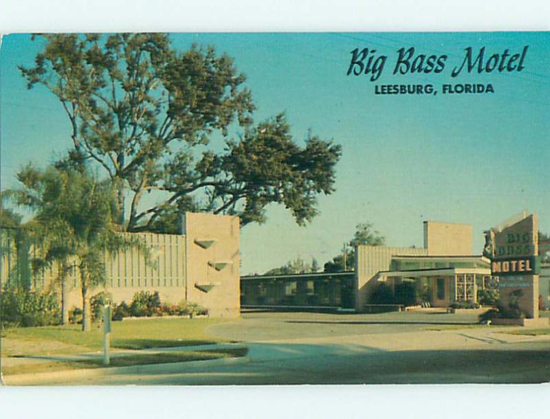 Unused Pre-1980 BIG BASS MOTEL Leesburg Florida FL u1612