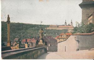 Czech Republic Prague castle panorama old postcard