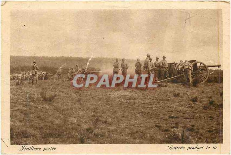 Old Postcard Artillery Battery Scope During the Army Shooting