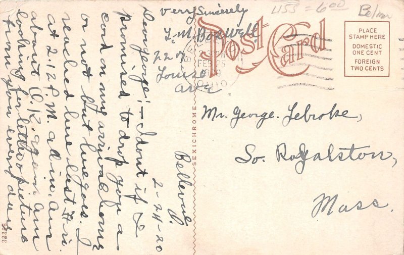 J45/ Bellevue Ohio Postcard c1910 Eagles Fraternity Building Hall 153