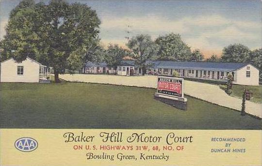 Kentucky Bowling Green Baker Hill Motor Court