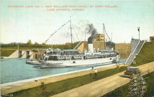 Canada Lake Ontario Entering Lock Welland  Ship Canal Valentine Postcard 22-1678