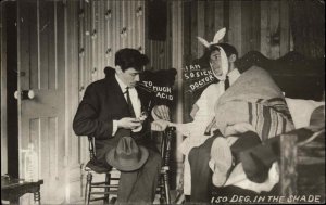 Gay Interest? Doctor & Patient Humor TOO MUCH ACID c1910 Real Photo Postcard